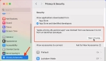 Privacy and security settings in macOS. Allow an app to run.