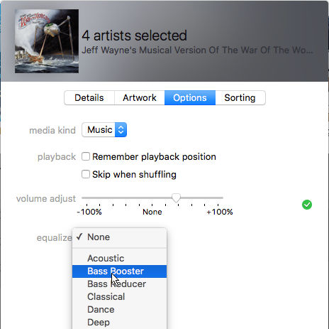 iTunes adjust equalizer