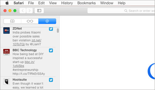 View your Twitter feed in Safari