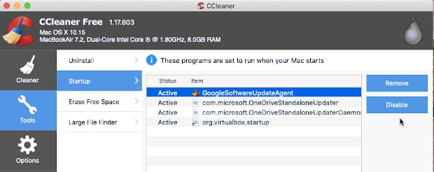 Disable or delete unwanted startup items on the Apple Mac