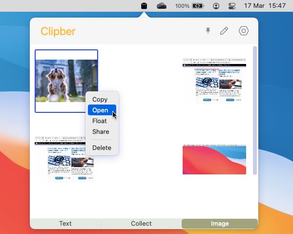 Clipber clipboard utility for Apple Mac