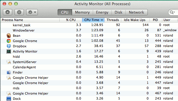 Activity Monitor in OS X