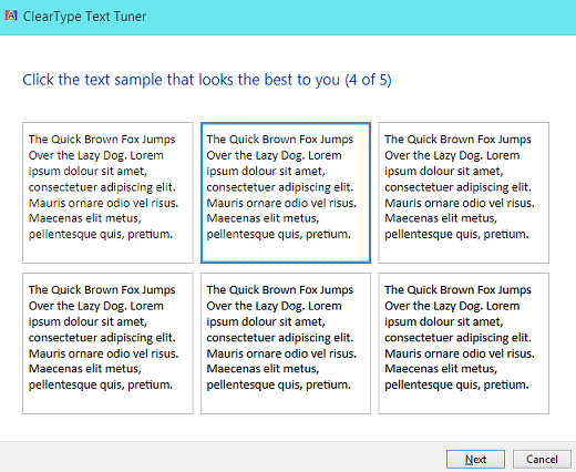 Windows ClearType setup