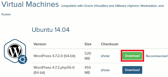 Get a WordPress virtual machine from the Bitnami website