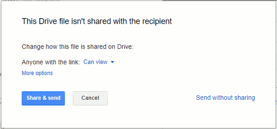 Send a link to a file on Google Drive