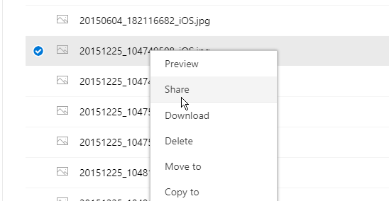 Share a file on Microsoft OneDrive