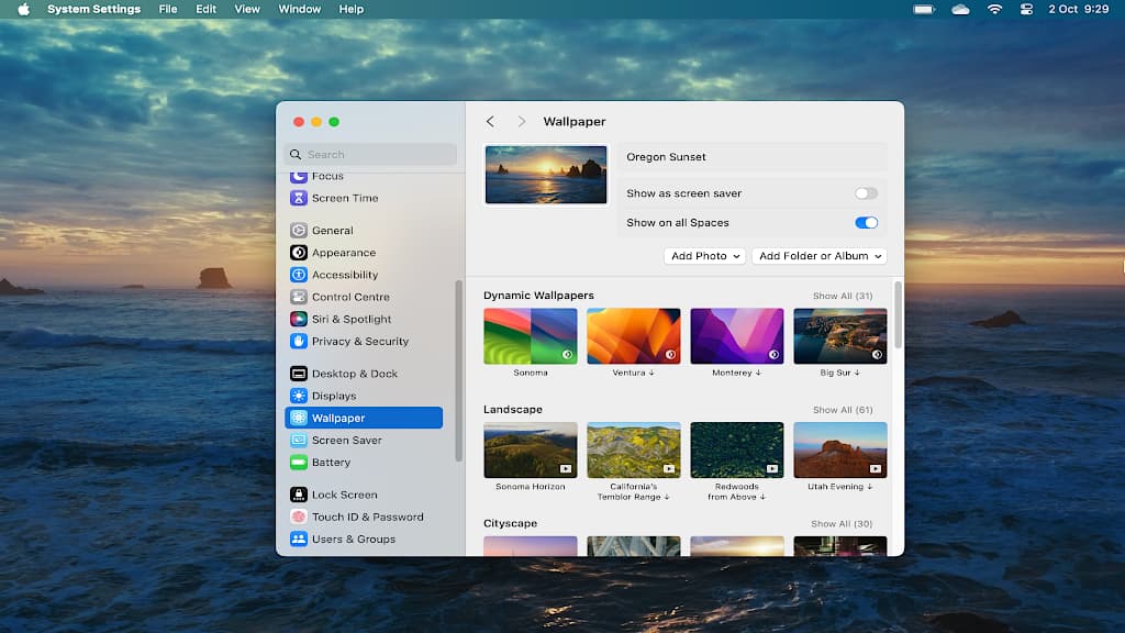 Video wallpapers in macOS Sonoma.