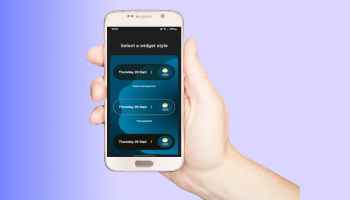 A hand holding a smartphone.