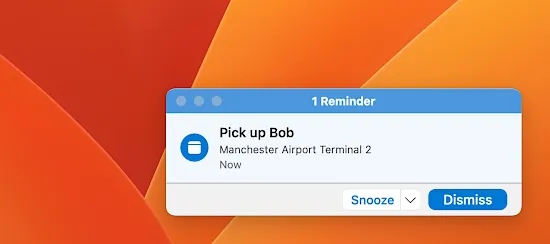 Outlook's own notification in macOS.