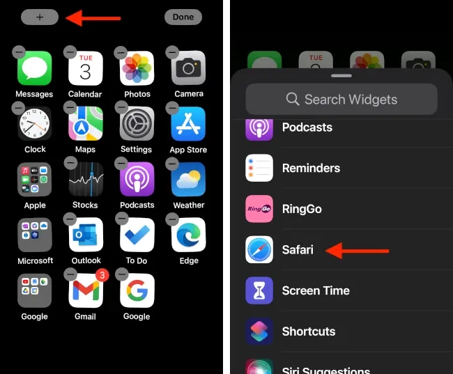 Add a widget to the iPhone home screen.