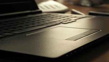 A close-up photo of a laptop computer.