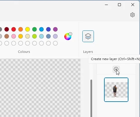 The layers panel in Microsoft Paint.