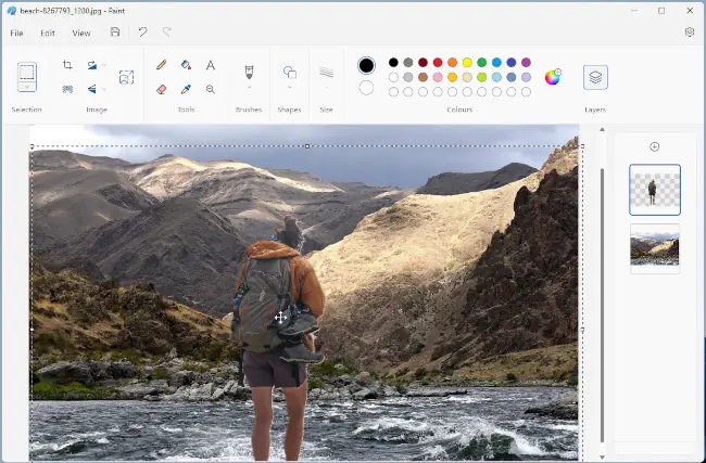An image built from layers in Microsoft Paint.