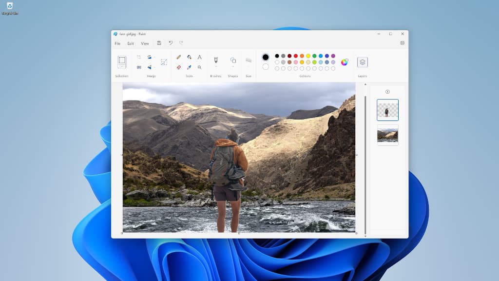 Microsoft Paint on the Windows desktop.