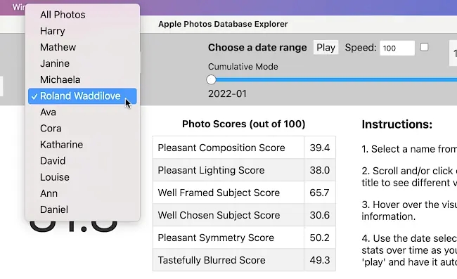 Apple Photos DB Explorer report.