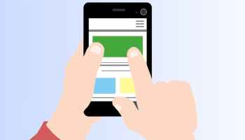 Illustration of someone holding a phone.