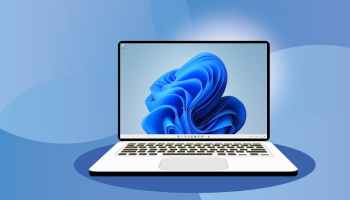 An illustration of a laptop computer running Windows.