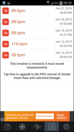 Instant Heart Rate app for Android