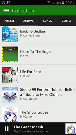 Xbox Music app on Android