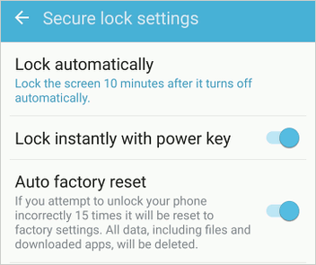 Lock your phone with the power button