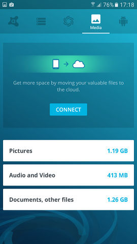 Avast Cleanup can move files to cloud storage to free up space on the phone