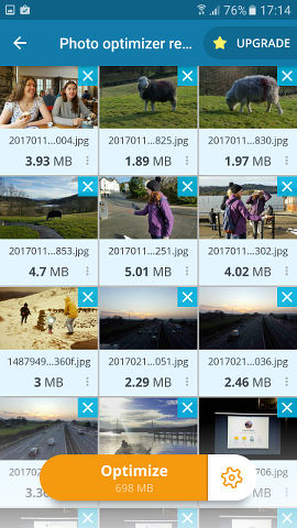 Avast Cleaner can shrink photo sizes after uploading originals to cloud storage