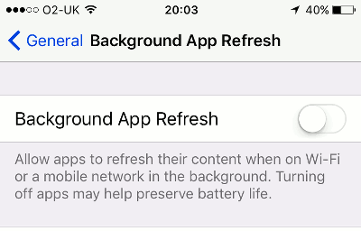 Stop background apps running on the iPhone