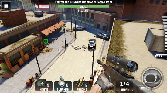 Keep the zombies off the streets in Kill shot Virus for iPhone