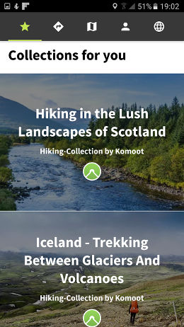 Komoot activity tracker for Android