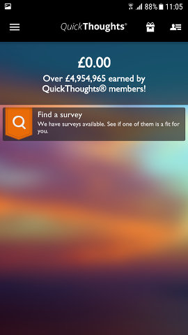 QuickThoughts app for Android home screen