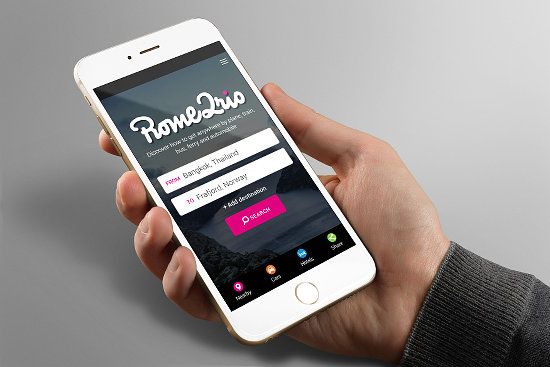 Rome2Rio travel app for the iPhone and Android phones