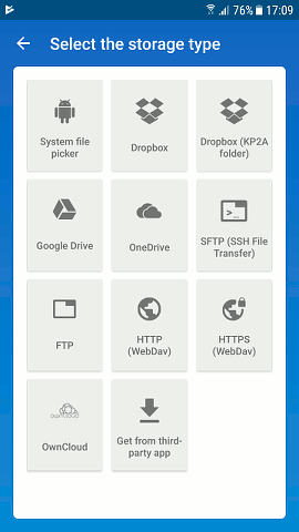 Load a password database into Keepass2Android