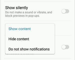 Lock screen notification settings in Android