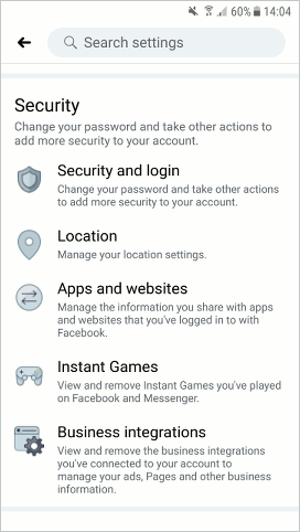 Facebook phone app privacy settings