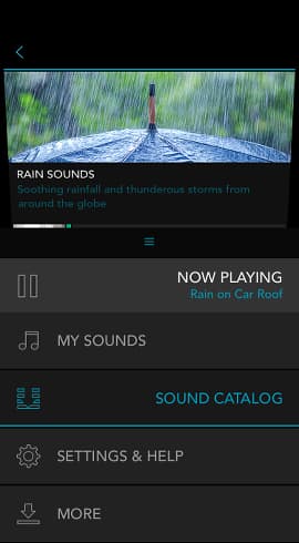 Rain Sounds HQ sleep aid app for the iPhone