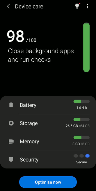 Samsung Device Care app