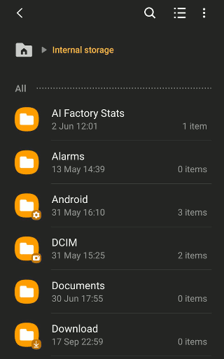 Browse the files in Android phone storage