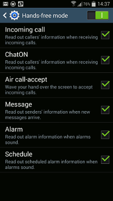 Car settings for mobile phones