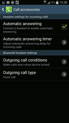 Car settings for mobile phones