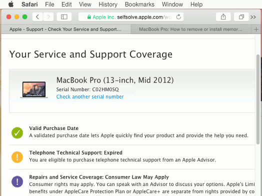 Apple Mac service and support