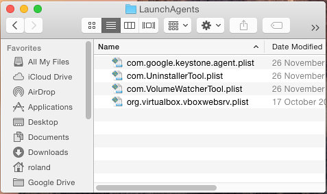 OS X startup programs