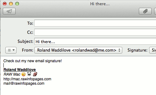 Mail signatures in the Mail app on the Apple Mac