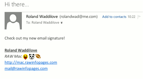 Mail signatures in macOS on the Apple Mac