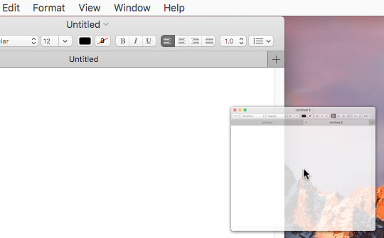 Drag tabs out of windows and drop them on the desktop to open them in their own window in macOS Sierra on the Apple Mac