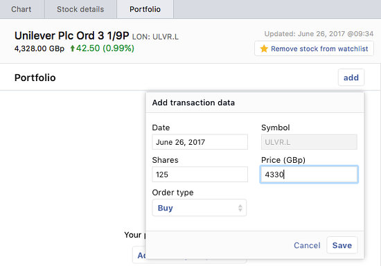 Stockfolio for the Apple Mac stock market monitor