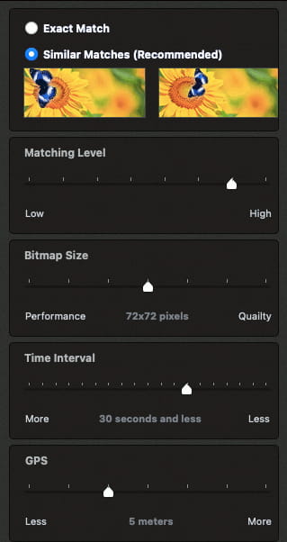 Duplicate Photos Fixer Pro photo matching criteria