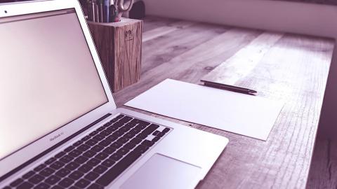 Apple MacBook on a desk
