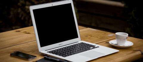 Apple MacBook and coffee