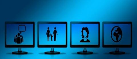 Just a row of monitors with different icons on each one