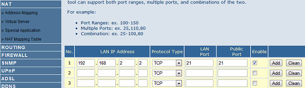 Router port forwarding